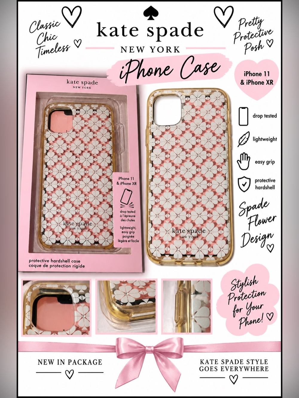 Kate Spade New York Spade Flower Crystal iPhone 11 and 11 XR Protective Case NIP